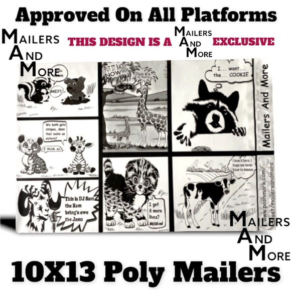 25 10X13 Comic Strip Poly Mailers, Shipping Envelopes PRICE IS FIRM - Picture 4 of 7